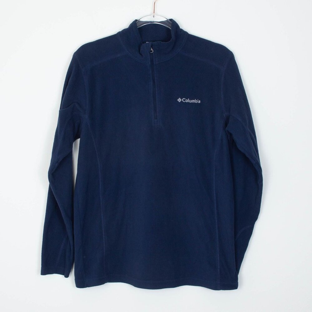 Columbia Mens 1/4 Zip Fleece Pullover Shirt‎ Size Small Navy Blue Casual